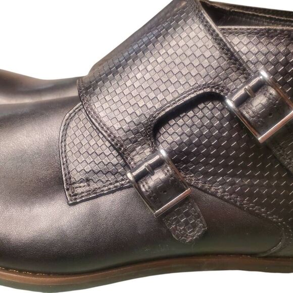 La Milano Gino II Black Leather Monk Strap Shoes  Boots Size 12 main image 4